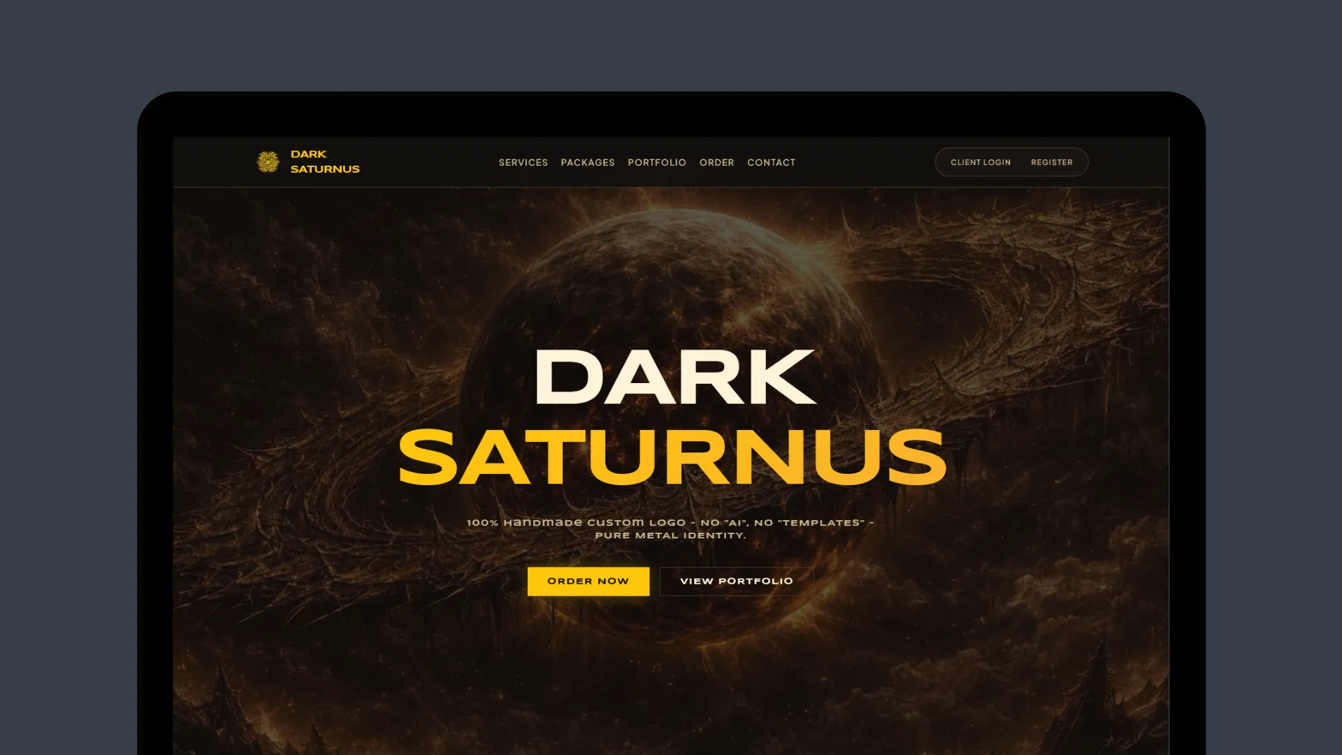 Dark Saturnus sebagai contoh logo commerce